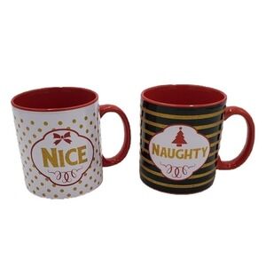 Set Of 2 Naughty & Nice Funny Christmas Mugs Coffee Hot  ChocolateTMD Holdings